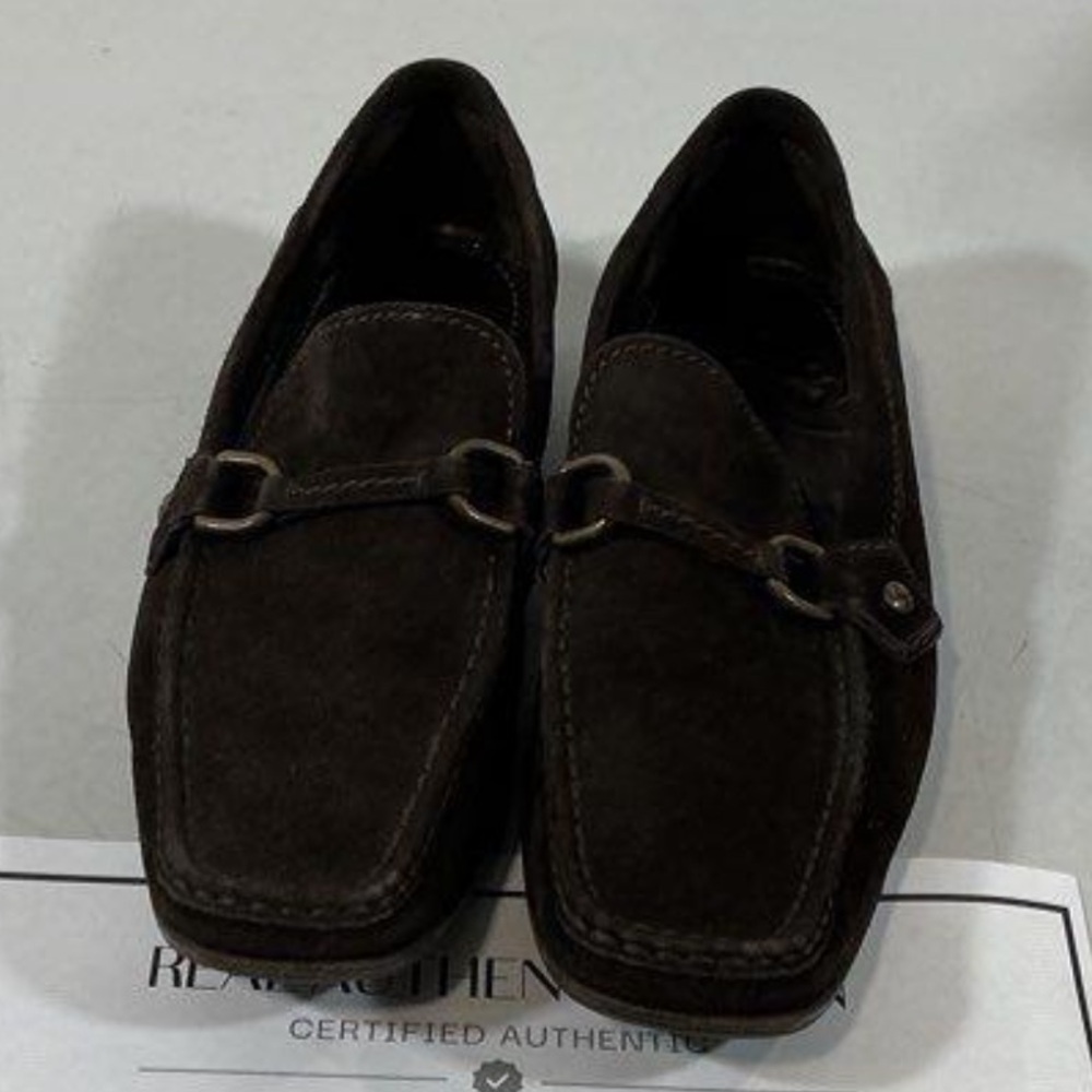 Men’s Louis Vuitton Dark Brown Suede Loafers Size 7.5M